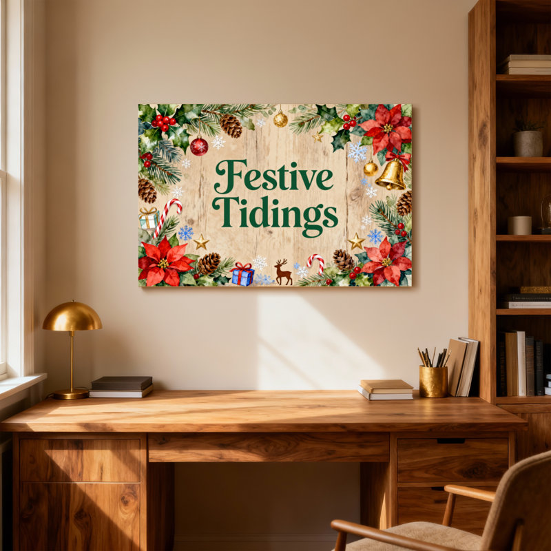 Motif festif de Noël, H 12 po x l 18 po