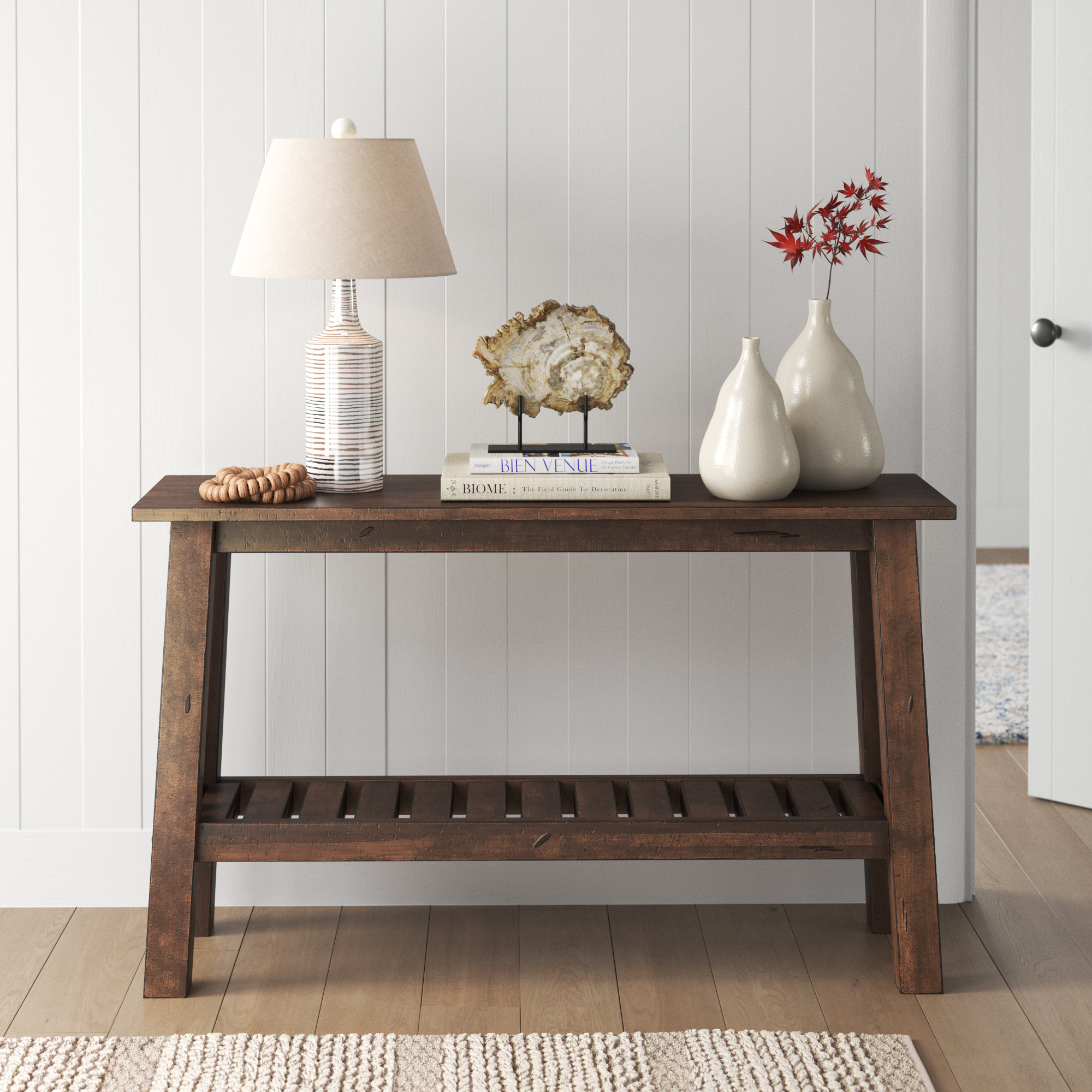 Simple Console Table Styling + New Vintage Inspired Runner
