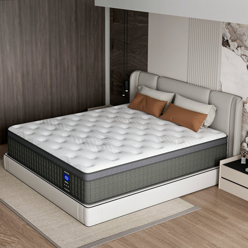 Matelas hybride en mousse à mémoire de forme avec matelas à ressorts ensachés 12 pouces avec certipur-US, Lit simple