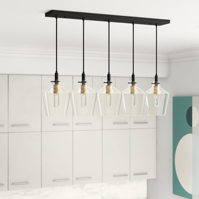 Luminaire suspendu pour îlot de cuisine 5 lumières Caitlin