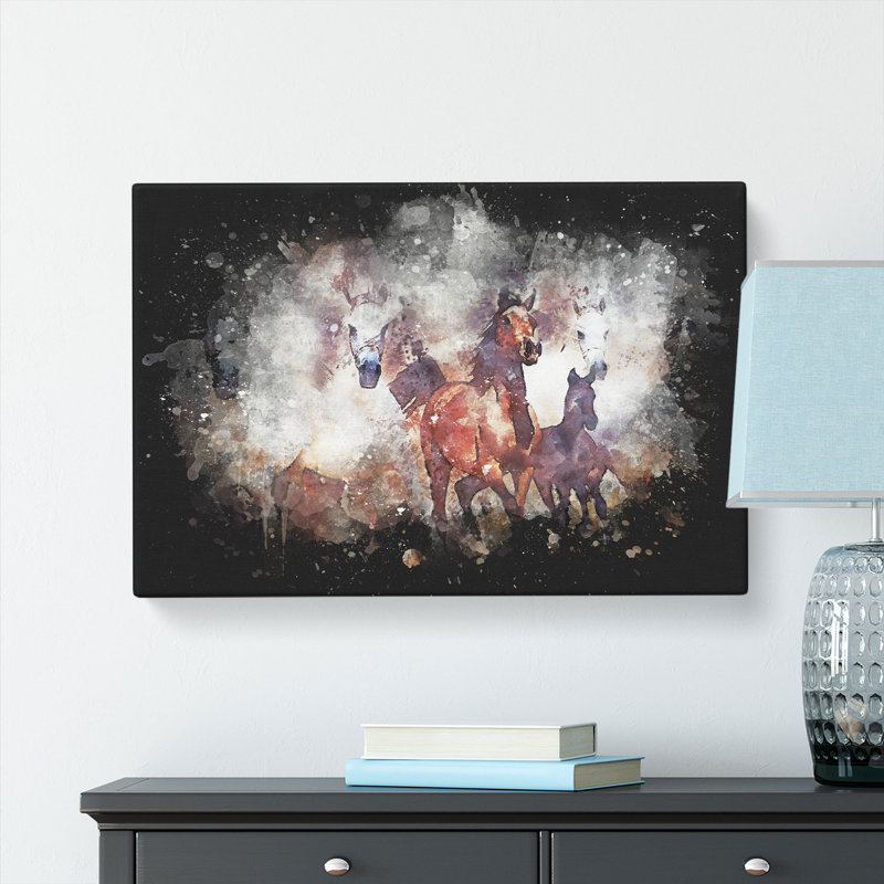 Galloping Horses - Wrapped Canvas, 40cm H x 60cm W x 3cm D