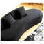 Canapé incurvé de 90 po avec coussins décoratifs, canapé de luxe en velours 4 places, noir