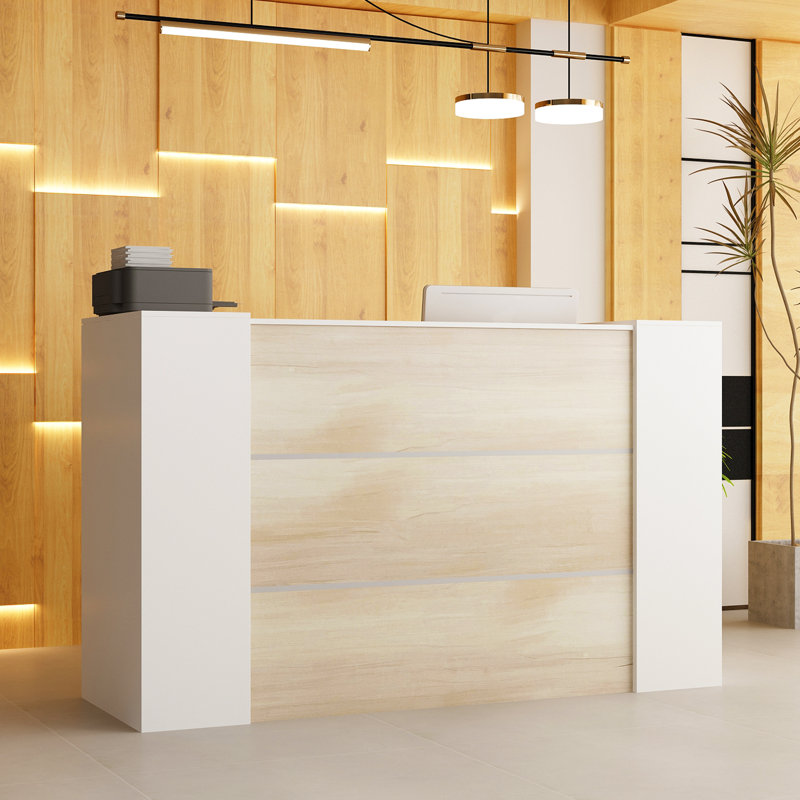 Bureau de réception rectangulaire en stratifié Gradon