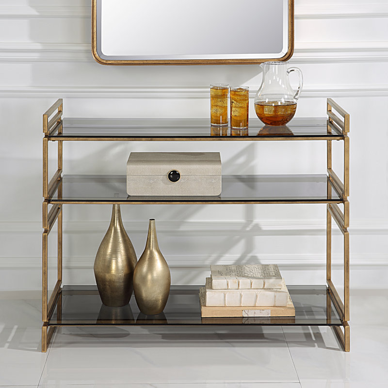 Thasin 40.25'' Glass Top Console Table