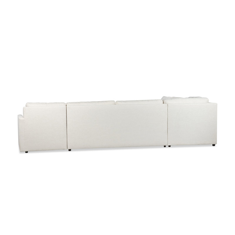 Canapé modulaire large de 150 po Damari, Face à la droite, Natté gris clair Macarena