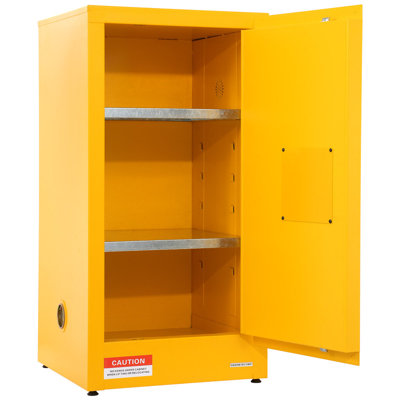 35.4" Flammable Safety Cabinet, Galvanized Steel Hazardous Storage Cabinet with Lockable Door & Adjustable Shelf, OSHA Compliant for Industrial Use, Yellow