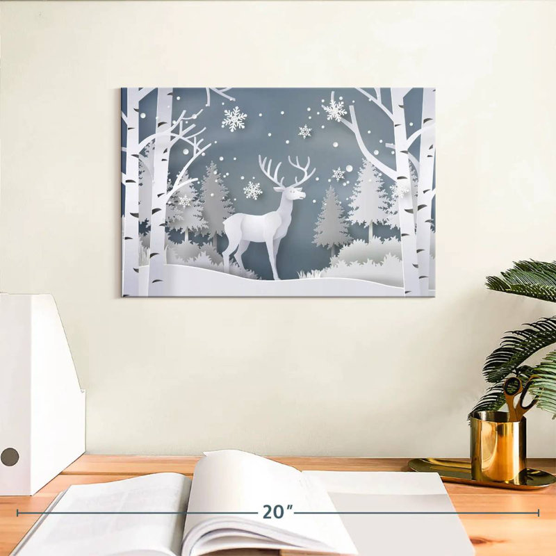 Snow White Deer, 8" H x 12" W