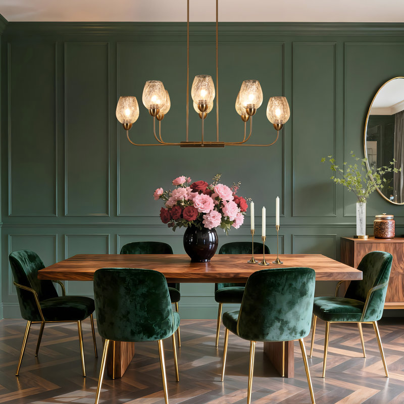 Lustre linéaire moderne à 8 lumières l 41 po Jenavicia