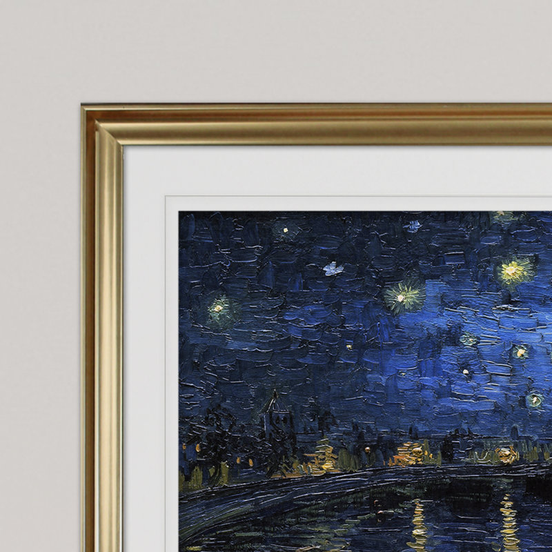 «Over the Rhane» par Vincent Van Gogh - reproduction d'art sur toile, H 24 po x l 32 po x P 1,5 po, Cadre doré