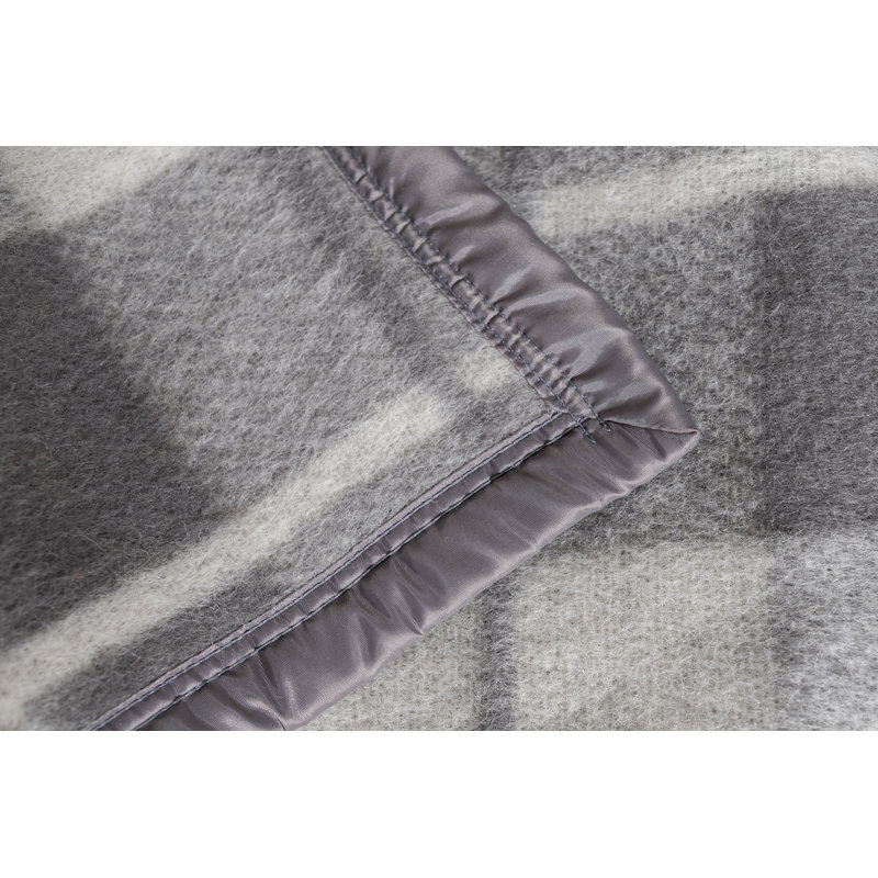 Couverture 100% laine vierge Lyon, Simple, Gris naturel