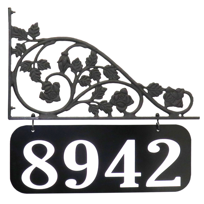 Plaque d'adresse réversible Rose Design, Oui
