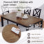 Ensemble de salle à manger de ferme 6 pièces: table en bois et 4 chaises + banc, pour 6 personnes, deux tons noir et chêne