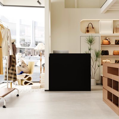 Bureau de réception rectangulaire en bois l 47,2 po avec tiroirs et armoire