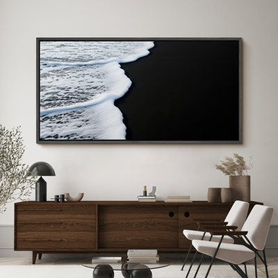 Large Framed Canvas Print Wall Art - Beach Ocean Landscape Print for Coastal Home Decor