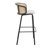 Daishun Modern Wicker Bar Stool with Fabric Seat and Powder Coated Steel Frame-376876246
