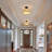 1-Light Boho Rattan Semi Flush Mount Ceiling Light