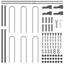 vidaXL Garden Fence 9 pcs Grey 50.20 x 2.62 ft Powder-coated Steel