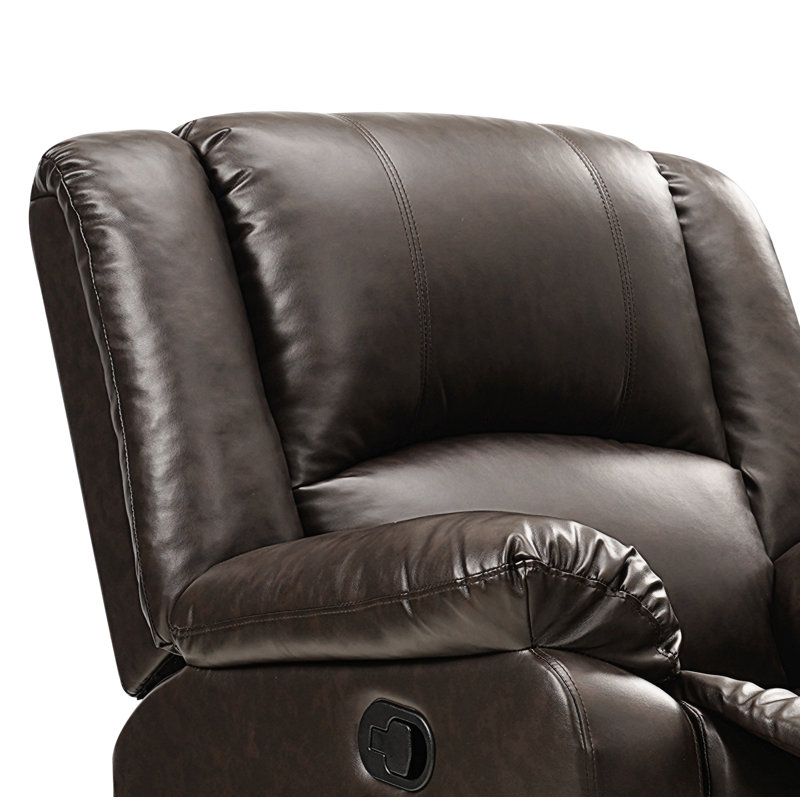 Fauteuil inclinable manuel en similicuir Hayesville, Brun