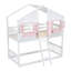 Lit superposé simple au-dessus de simple avec toit et fenêtre Solstice, rose / blanc-115684391