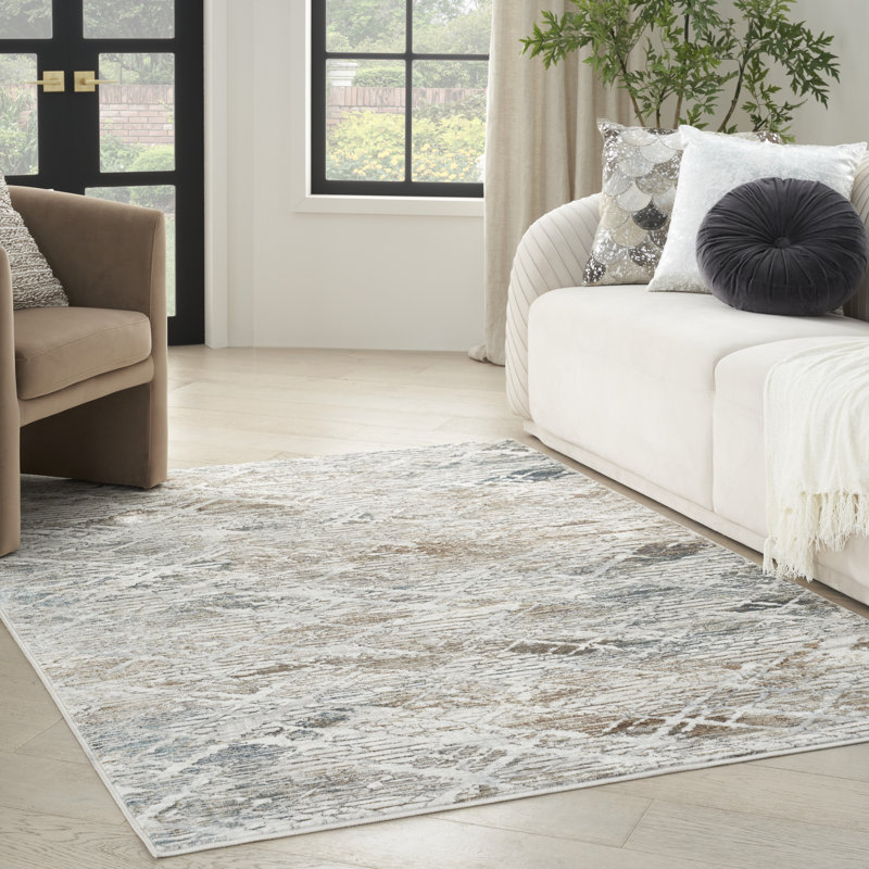 Tapis gris Glitz Chic Performance, Rectangle 5 pi 3 po x 7 pi 3 po