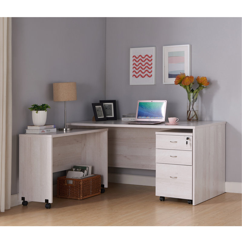 Bureau Mid-Century mobile, chêne blanc
