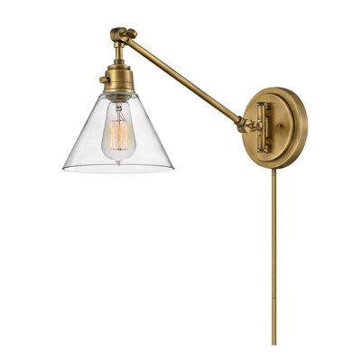 Arti 7.75-in Swing Arm Single Light Wall Sconce with On/Off Switch