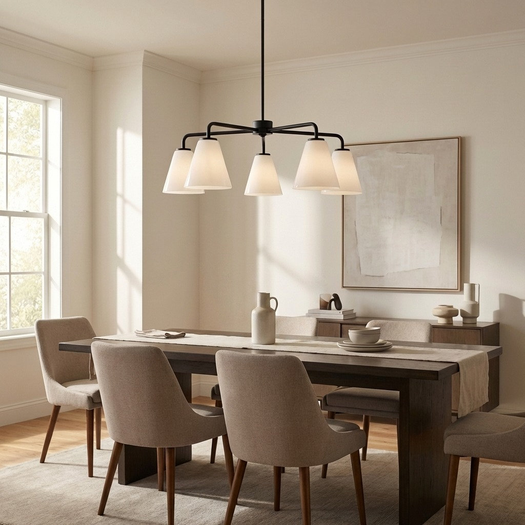 Hayden 5-Light Chandelier, Midnight Black, White