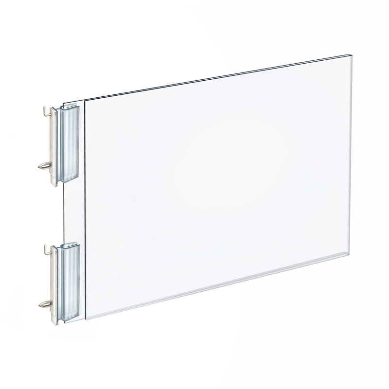 Porte-affiche deux faces en acrylique avec pinces pour panneau perforé l 11 po x H 8,5 po, paquet de 10