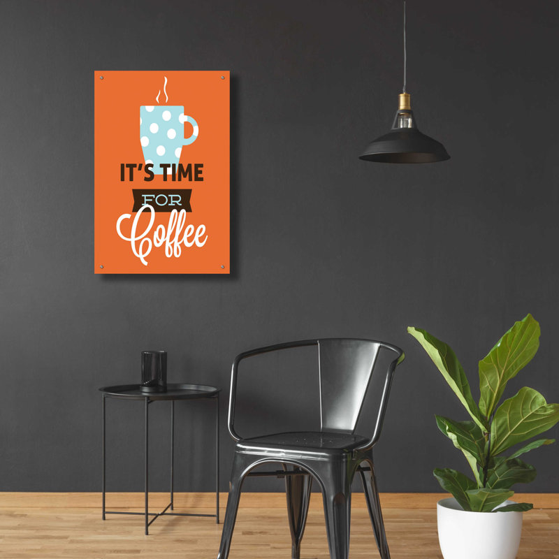 «Coffee Time Orange» par - Impression sans cadre, L 24 po x H 36 po