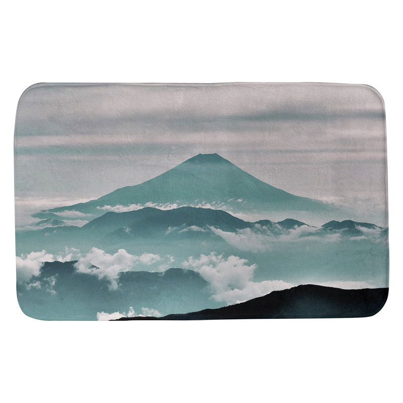 Tapis de salle de bain mt. fuji Fawcett, l 21 po x L 34 po, Vert