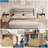 22.8" Wide Fluted Nightstand with Drawer and Storage, Mid Century Modern Nightstand, Fluted Nightstand for Bedroom-889897772