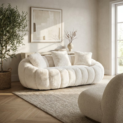 Canapé à deux places en peluche à motif floral Boneless
