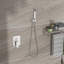 Ensemble de pomme de douche double - fixation au plafond de 10 pouces avec douche à effet de pluie et à main, système de débit d'eau réglable dans la douchette carrée, protection-118768031