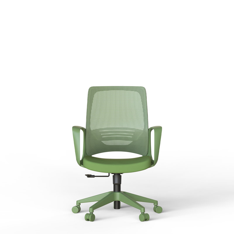 Chaise de bureau ergonomique en maille, supportant jusqu'à 159 kg (350 lb), avec accoudoirs intégrés, verte., H 19,7 po, Vert