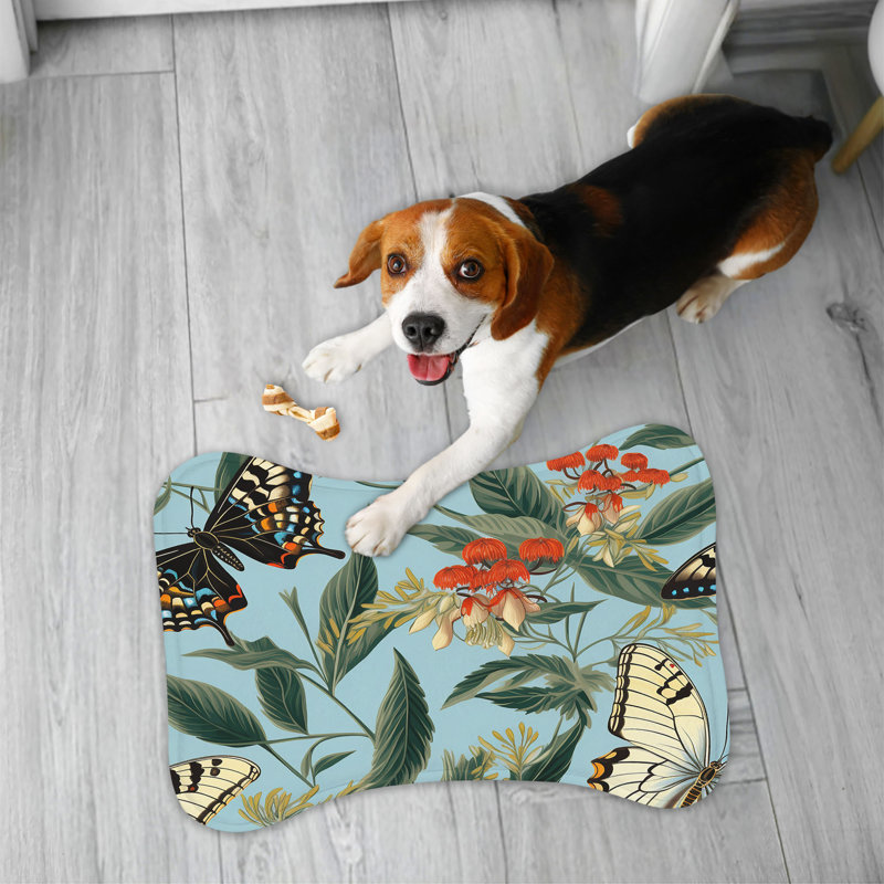 Tapis d'alimentation en forme d'os 1 pièce Butterfly Blooms