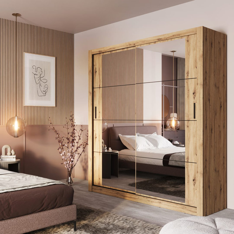 Nastasja 2 Door Manufactured Wood Wardrobe, Oak Artisan