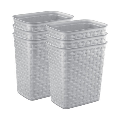 3.4 Gallon Open Plastic Waste Basket