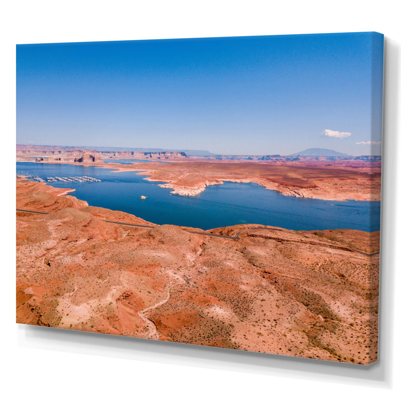 Vue aérienne du lac Powell, H 12 po x l 20 po x P 1 po, Toile tendue