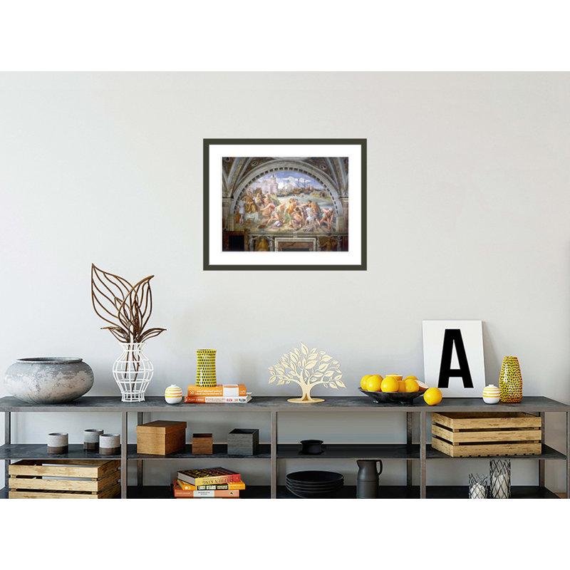 La Bataille d'Ostie par Raphael - Impression Giclée sur cadre, H 23,5 po x l 29,17 po