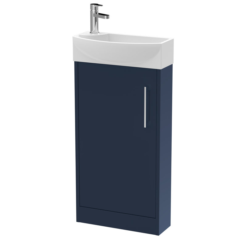 Juno 450mm Single Bathroom Vanity with Integrated Vitreous China Basin, Electric Blue