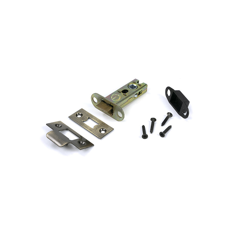 Polished Nickel 3" Heavy Duty Latch, Aged Brass
