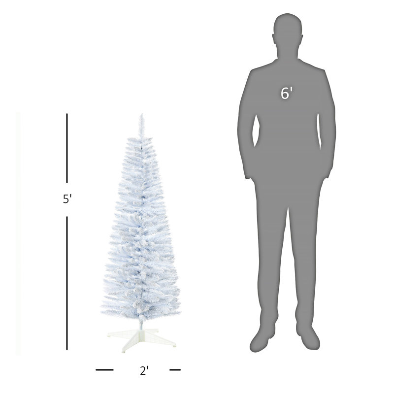 Arbre de Noël artificiel mince enneigé, 4.9'