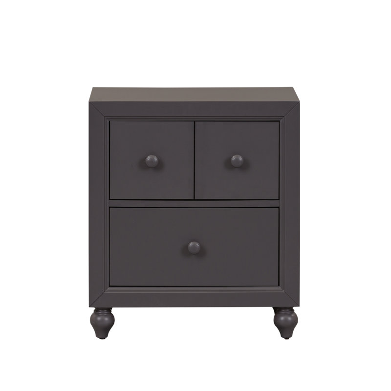 Table de chevet 2 tiroirs Droskyn, gris