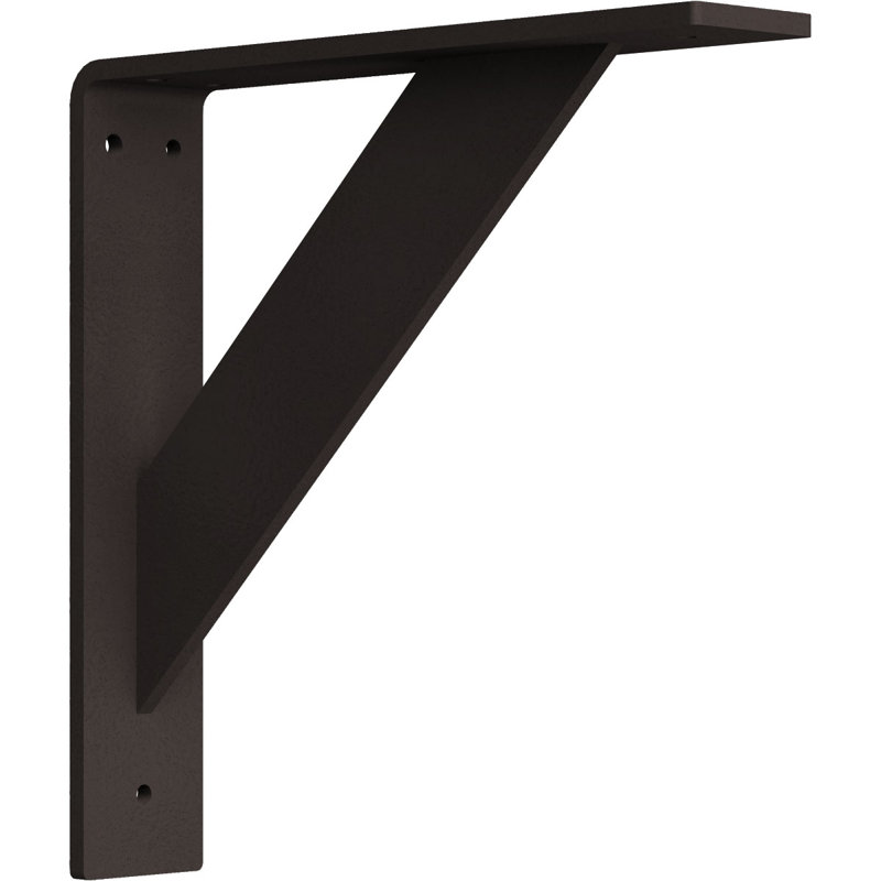 Support traditionnel en acier, H 10 po x l 2 po x P 10 po, Brun martelé