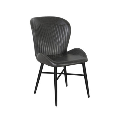 Chaise d'appoint capitonnée en noir