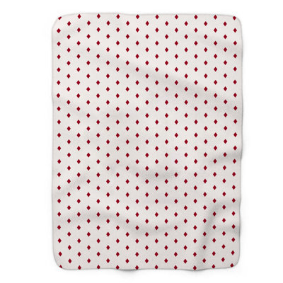 Couverture rouge en sherpa de qualité supérieure à motif de pois rouges