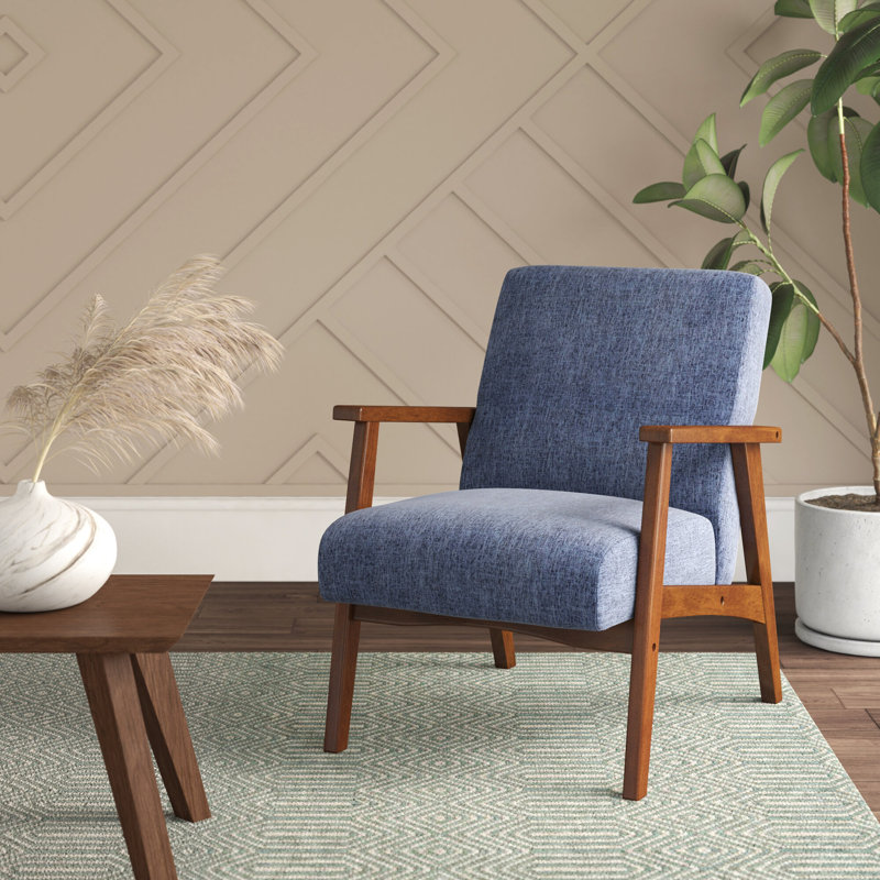 Upholstered Armchair, Blue