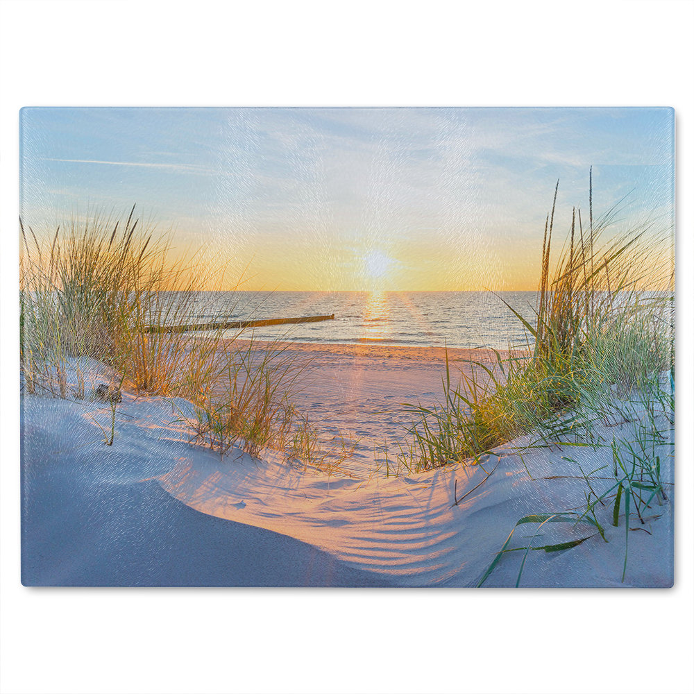 Sun at the Baltic Sea Beach Designer Glass Chopping Board