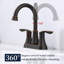 Meuble-lavabo en bronze huilé 36,5 x 25,5 x 6,5 po avec bec pivotant, bonde escamotable et deux poignées