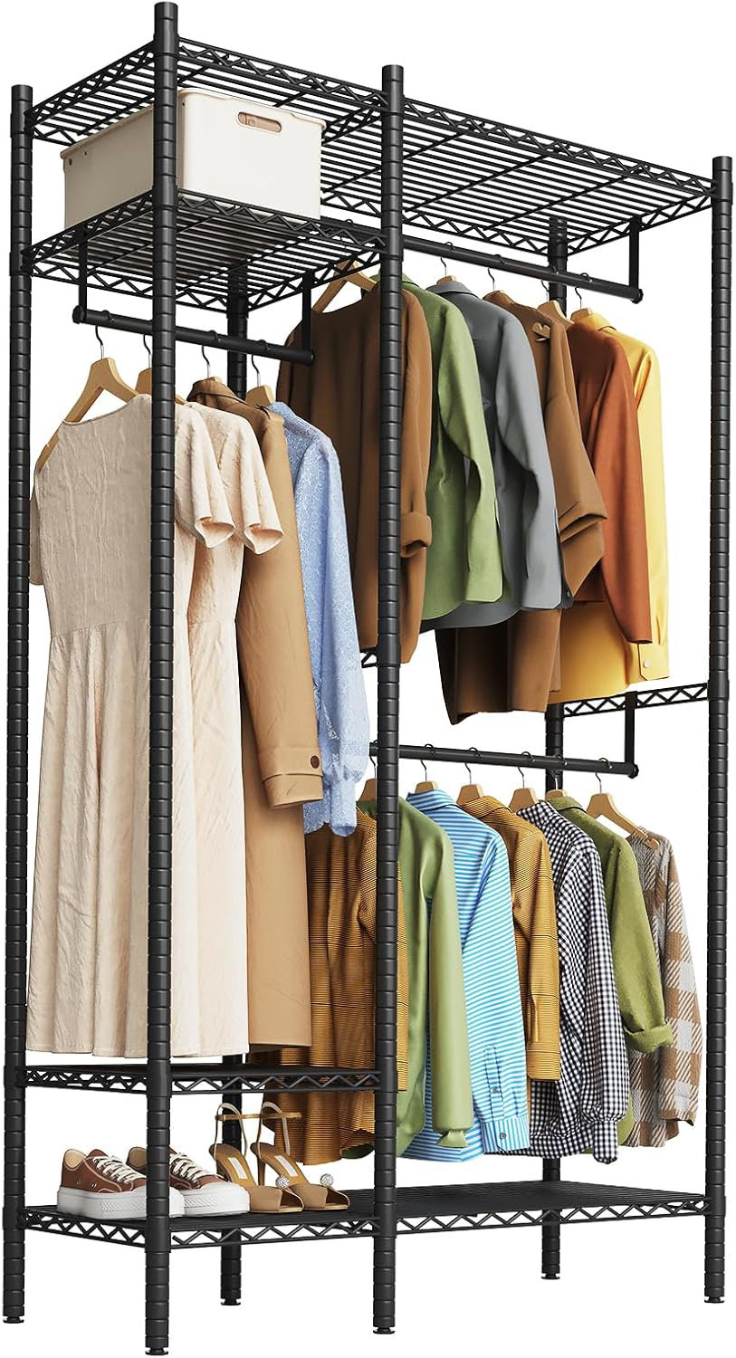 17 Stories Clothing Racks for Hanging Clothes, Heavy Duty Clothes Rack ...